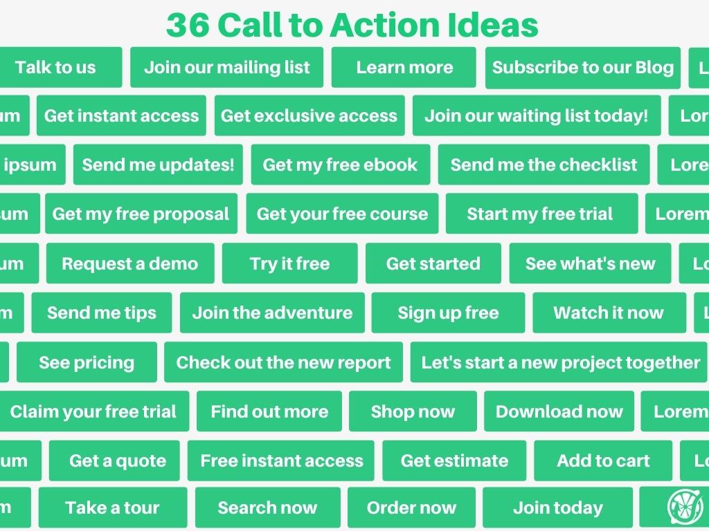 36 call to action ideas